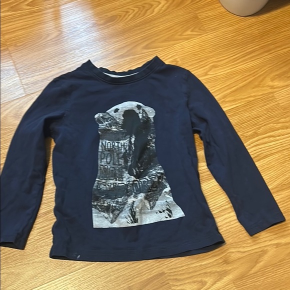 Blue Long Sleeve Tee with Nature Graphic - Picture 1 of 4